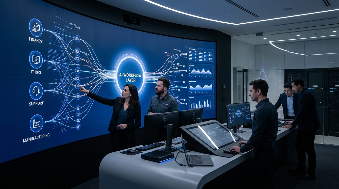 Forward-deployed engineers connecting enterprise systems into a customer-controlled AI workflow layer