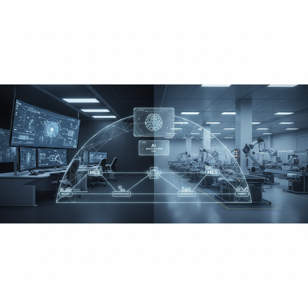 Manufacturing AI execution layer operating above ERP inside a secure customer-controlled infrastructure boundary