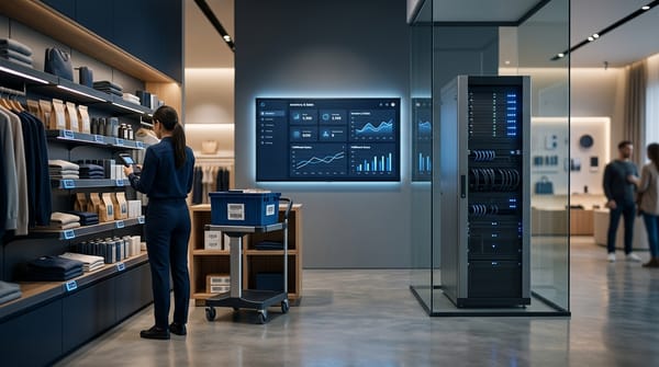 Retail demand forecasting control center with private AI infrastructure and inventory decision systems