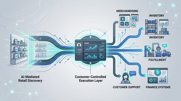 Retail AI execution layer connecting merchandising, inventory, support, and finance workflows